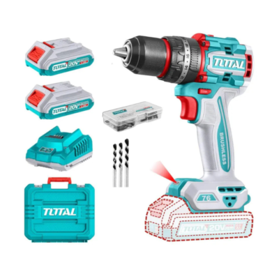 Taladro Percutor 76nm + 2 Baterías y Cargador Industrial Total TIDLI20768