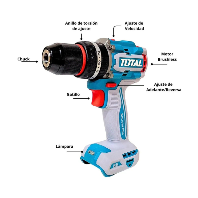 ¿Qué es un taladro percutor y cómo elegir el mejor en 2025? 2 Caracteristicas de Taladro Percutor 86nm Industrial Total TIDLI20868
