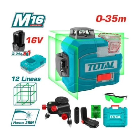 NIVEL LASER 12 LÍNEAS + ACCESORIOS TOTAL