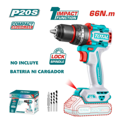 TALADRO ATORNILLADOR 20V INDUSTRIAL 55NM BRUSHLESS 13MM TOTAL TDLI205582