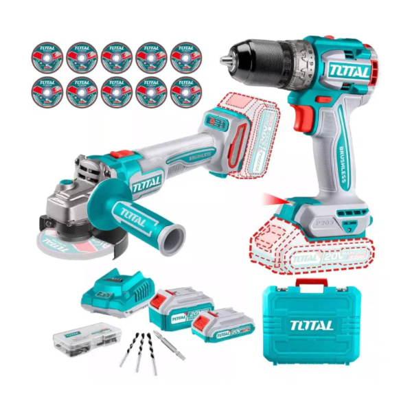 Combo Taladro de Impacto + Esmeril Angular - Total TCKLI20273
