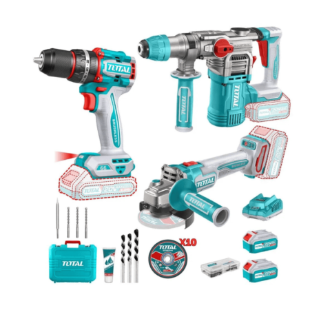 Taladro Percutor 66nm + Rotomartillo + Amoladora Industrial Total TOSLI241183 - Imagen 3