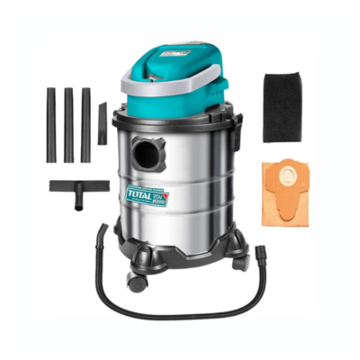 ASPIRADOR DE LIMPIEZA 20V INALÁMBRICA 20L ACCESORIOS TOTAL - TVLI2005E