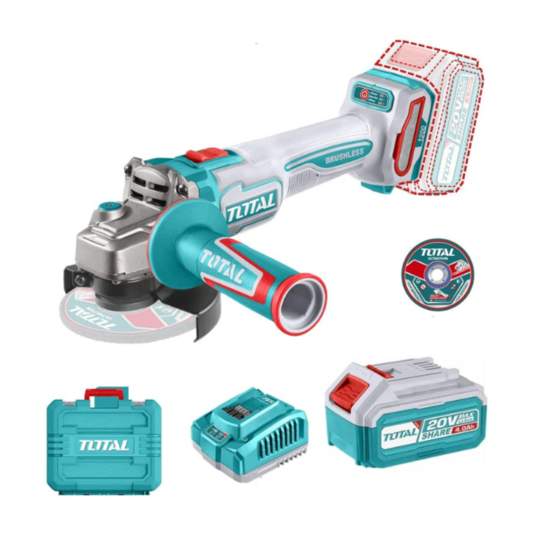 Amoladora Angular Inalámbrica 4½" 1200W 20V | 3 Velocidades + Batería 4.0Ah – TAGLI2211531