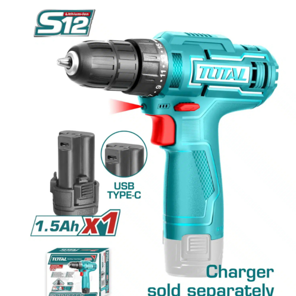 TALADRO LI-ION INALÁMBRICA 12V S12 20NM 0.5-10MM 750/MIN 1X1.5AH TYPE SIN CARGADOR - TDLI12428