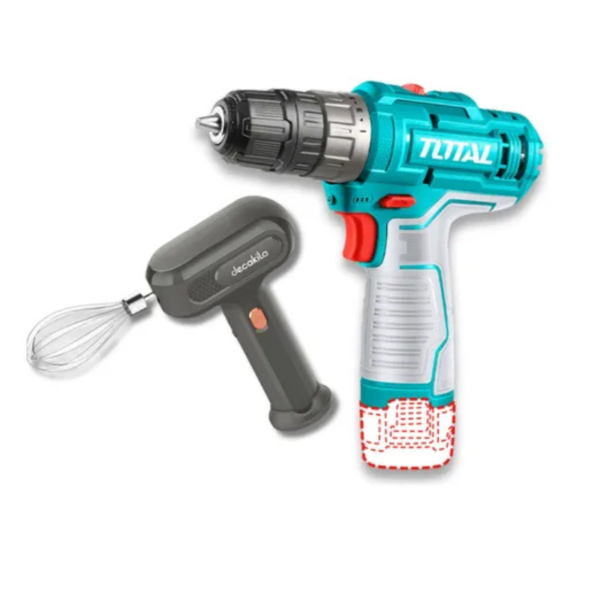 Taladro 12v + Linterna + Lampara + Batidora Total TOSLI23115