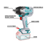 LLAVE DE IMPACTO 20V 850NM MOTOR BL SOLO CABEZAL TOTAL-TIWLI20851