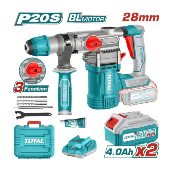 Rotomartillo Sds+28mm BL 20v-3funciones Industrial - TRHLI202882