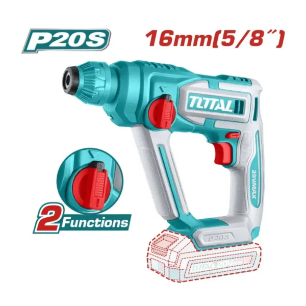 Rotomartillo SDS Plus 1.5J 20V – TOTAL TRHLI201681