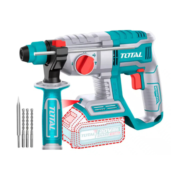 Rotomartillo SDS Plus Inalámbrico 20V – Sin Carbón | Total TRHLI20208
