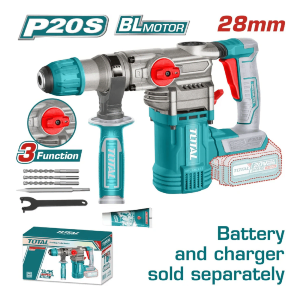 ROTOMARTILLO SDS+ 28MM 20V 4.5J 0-4400BPM BRUSHLESS 3FUNC INDUSTRIAL - TRHLI20288