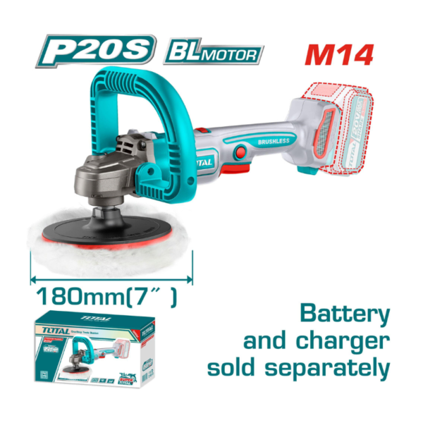 PULIDORA ANGULAR 20V 180MM(7”) M14 400-2500RPM BRUSHLESS INDUSTRIAL
