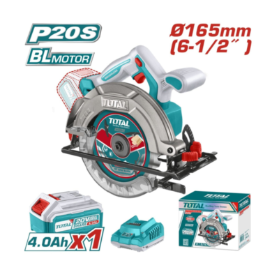 Sierra Circular Inalámbrica 20V Total TSLI16521 6 ½' con Batería 4Ah
