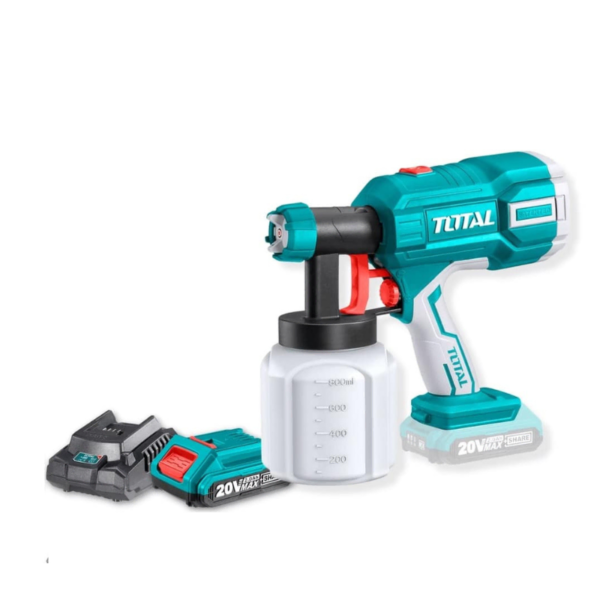 Pistola para Pintar 800 ml 20v Incluye Cargador y Bateria Total TSGLI20406