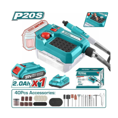 Mini Amoladora Inalámbrica 20V Total TMGLI20011 con 40 Accesorios