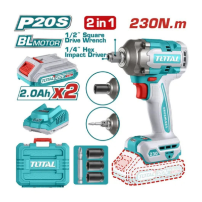 Pistola/llave De Impacto 20v Brushles 230nm Total Tiwli20236 Color Turquesa Frecuencia 50 60hz