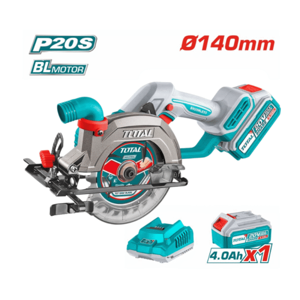 Sierra circular 20v incluye bateria 4ah y cargador Total