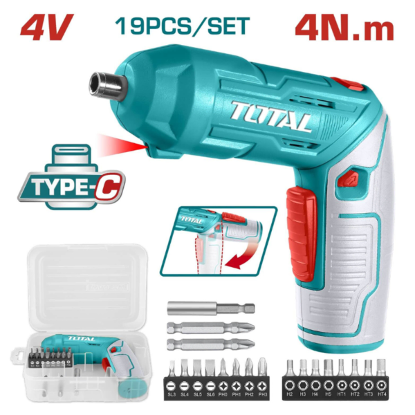ATORNILLADOR A BATERÍA 4V 4NM - TSDLI0442 - TOTAL