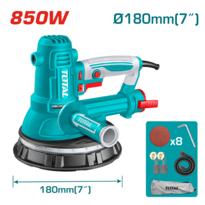 Lijadora de Pared y Techo 850W 180 mm con Luz Industrial TDWS10508