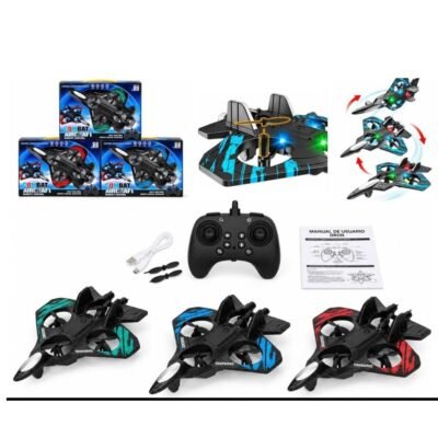DRON AVION DE COMBATE 3D CON CONTROL REMOTO Y LUCES LED 2