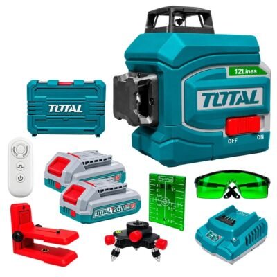 Inicio 22 Nivel Láser 3D 12 Líneas TOTAL 20V TLL3012165 con 2 Baterías 2.0Ah y Cargador